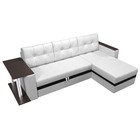 Угловой диван «Атланта М», правый, дельфин, экокожа, цвет белый / вставка чёрная - Фото 5