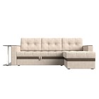 Угловой диван «Атланта М», правый, дельфин, рогожка, цвет бежевый / вставка коричневая - Фото 2