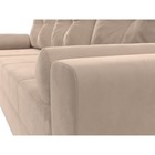Угловой диван «Верона Лайт», еврокнижка, левый угол, велюр, цвет бежевый - Фото 4