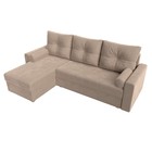 Угловой диван «Верона Лайт», еврокнижка, левый угол, велюр, цвет бежевый - Фото 5