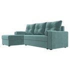 Диван угловой «Верона Лайт», левый угол, механизм еврокнижка, велюр, цвет бирюзовый - Фото 3