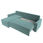 Угловой диван «Верона Лайт», еврокнижка, левый угол, велюр, цвет бирюзовый 10388948