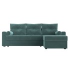 Угловой диван «Верона Лайт», еврокнижка, правый угол, велюр, цвет бирюзовый - Фото 2