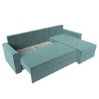 Угловой диван «Верона Лайт», еврокнижка, правый угол, велюр, цвет бирюзовый - Фото 8