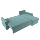 Угловой диван «Верона Лайт», еврокнижка, правый угол, велюр, цвет бирюзовый - Фото 9