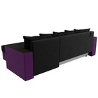 Угловой диван «Дубай Лайт», еврокнижка, угол правый, микровельвет, чёрный / фиолетовый - Фото 6