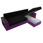 Угловой диван «Дубай Лайт», еврокнижка, угол правый, микровельвет, чёрный / фиолетовый - Фото 7