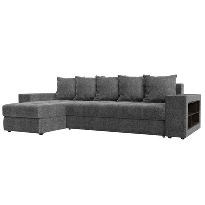 Угловой диван «Дубай», левый угол, механизм еврокнижка, рогожка, цвет серый
