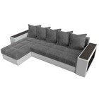 Угловой диван «Дубай», левый, механизм еврокнижка, рогожка / экокожа, цвет серый / белый - Фото 5