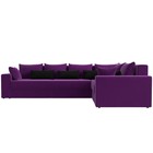 Угловой диван «Майами Long», правый, механизм еврокнижка, микровельвет, фиолетовый/чёрный - Фото 6