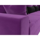 Угловой диван «Майами Long», правый, механизм еврокнижка, микровельвет, фиолетовый/чёрный - Фото 7