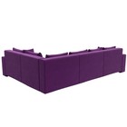 Угловой диван «Майами Long», правый, механизм еврокнижка, микровельвет, фиолетовый/чёрный - Фото 5
