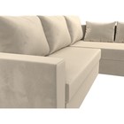 Угловой диван «Мансберг», механизм еврокнижка, угол правый, микровельвет, цвет бежевый - Фото 4