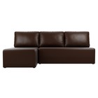 Угловой диван «Поло», левый угол, механизм еврокнижка, экокожа, цвет коричневый - Фото 2