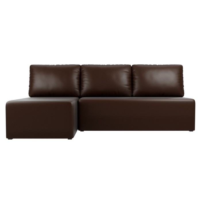 Угловой диван «Поло», левый угол, механизм еврокнижка, экокожа, цвет коричневый - Фото 1