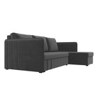 Угловой диван «Слим», правый угол, механизм еврокнижка, велюр, цвет серый - Фото 4
