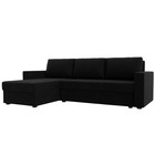 Угловой диван «Траумберг Лайт», левый, механизм еврокнижка, микровельвет, цвет чёрный - Фото 1