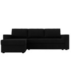 Угловой диван «Траумберг Лайт», левый, механизм еврокнижка, микровельвет, цвет чёрный - Фото 2