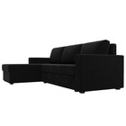 Угловой диван «Траумберг Лайт», левый, механизм еврокнижка, микровельвет, цвет чёрный - Фото 3