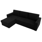 Угловой диван «Траумберг Лайт», левый, механизм еврокнижка, микровельвет, цвет чёрный - Фото 5