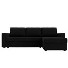 Угловой диван «Траумберг Лайт», правый, механизм еврокнижка, микровельвет, цвет чёрный - Фото 2