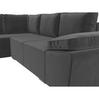 Угловой диван «Хьюго», левый угол, механизм еврокнижка, велюр, цвет серый - Фото 3