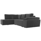 Угловой диван «Хьюго», левый угол, механизм еврокнижка, велюр, цвет серый - Фото 4