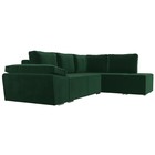 Угловой диван «Хьюго», правый угол, механизм еврокнижка, велюр, цвет зелёный - Фото 4