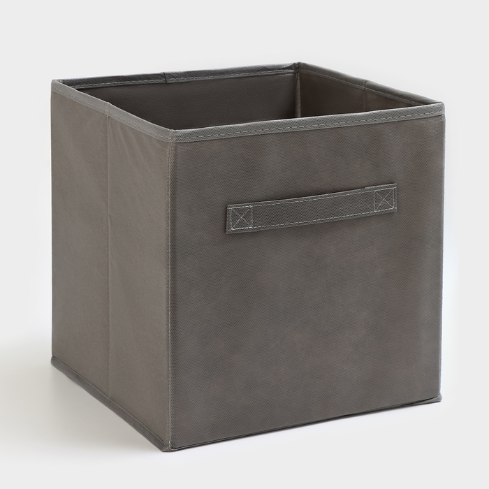 Короб для хранения, 28×28×28 см, набор 3 шт, цвет серый