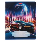 Тетрадь 18 листов в клетку Futuristic cars, обложка мелованный картон, МИКС (комплект 10 шт) - фото 23805416