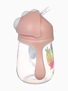 Поильник - непроливайка детский с силиконовой трубочкой «Фрукты», 260 мл., с ручками, розовый - Фото 4