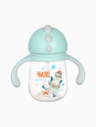 Поильник - непроливайка детский с силиконовой трубочкой «Чайка», 260 мл., с ручками, голубой - Фото 3