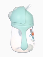 Поильник - непроливайка детский с силиконовой трубочкой «Чайка», 260 мл., с ручками, голубой - Фото 4
