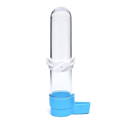 Поилка для птиц, 120 мл, 3.3×17 см, пластик, синяя