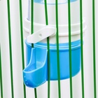 Поилка для птиц 6×13.5 см, 240 мл, синяя/белая - Фото 5