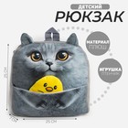 Рюкзак детский для девочки «Котик» с цыпленком - фото 321208178