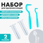 Набор для удаления клеща, клещедёрка 2 шт., контейнер 2 шт. - Фото 1