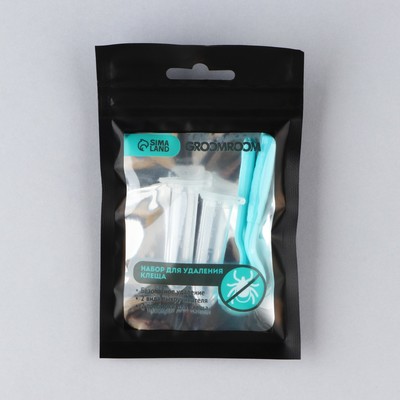 Набор для удаления клеща, клещедёрка 2 шт, контейнер 2 шт