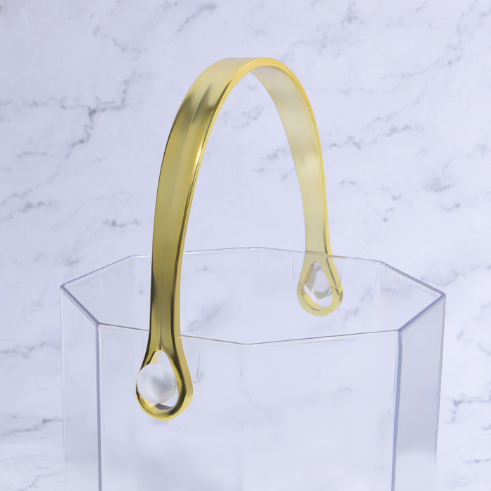 Органайзер для хранения косметических принадлежностей «CLEAN GOLD», с ручкой, восьмиугольный, d - 12,5 × 12 см, цвет прозрачный/золотистый
