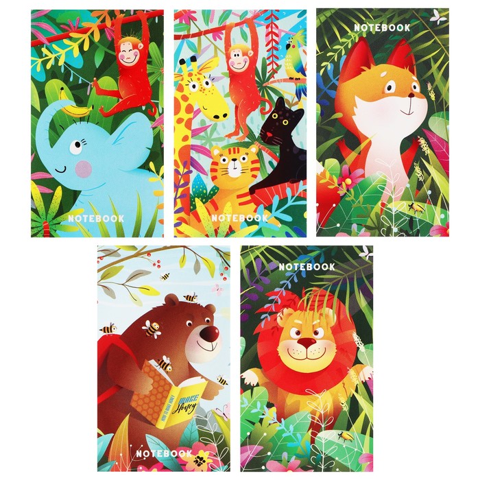 БлокнотА7,48 листовнаклею"Cute animals",обложка мелованный картон, блок 60 г/м2, МИКС - Фото 1