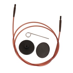 Набор: коричневый тросик 20 см (40 см), заглушки и кабельный ключик KnitPro, 31291