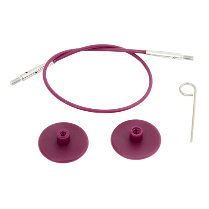 Набор: тросик 126см (150 см), заглушки и кабельный ключик KnitPro, 10505 - Фото 1
