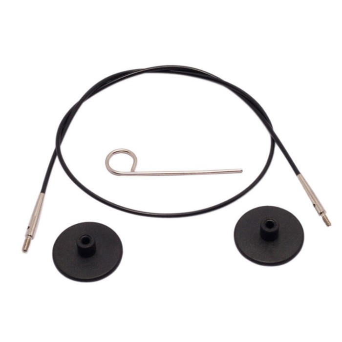 Набор: тросик 126 см (150 см), заглушки и кабельный ключик KnitPro, 10525