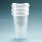 Стаканы одноразовые пластиковые прозрачные 200 мл 100 штук (комплект 2 шт) - фото 25498257