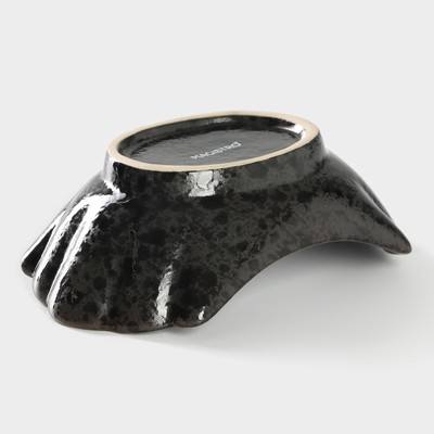 Салатник Magistro «Ночной дождь», 13×8×4.5 см, фарфор, чёрный
