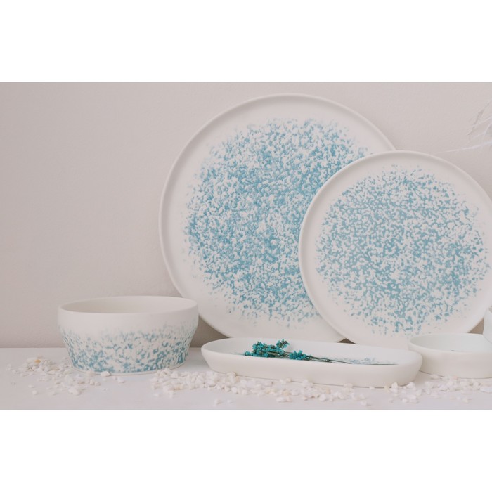 Десертная тарелка Magistro «Лунный океан», d=22 см, фарфор, белая - фото 114050919