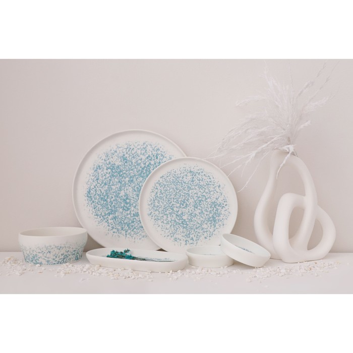 Десертная тарелка Magistro «Лунный океан», d=22 см, фарфор, белая - фото 114050920