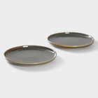 Набор тарелок фарфоровых десертных Magistro Fog, 2 предмета: d=20 см, цвет серый - Фото 3