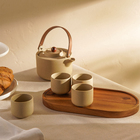 Чайный сервиз керамический SL Home «Стоун форест», 6 предметов: 4 чашки 100 мл, чайник 650 мл, подставка 30×16 см - фото 25407579