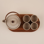 Чайный сервиз керамический SL Home «Стоун форест», 6 предметов: 4 чашки 100 мл, чайник 650 мл, подставка 30×16 см - фото 25407581